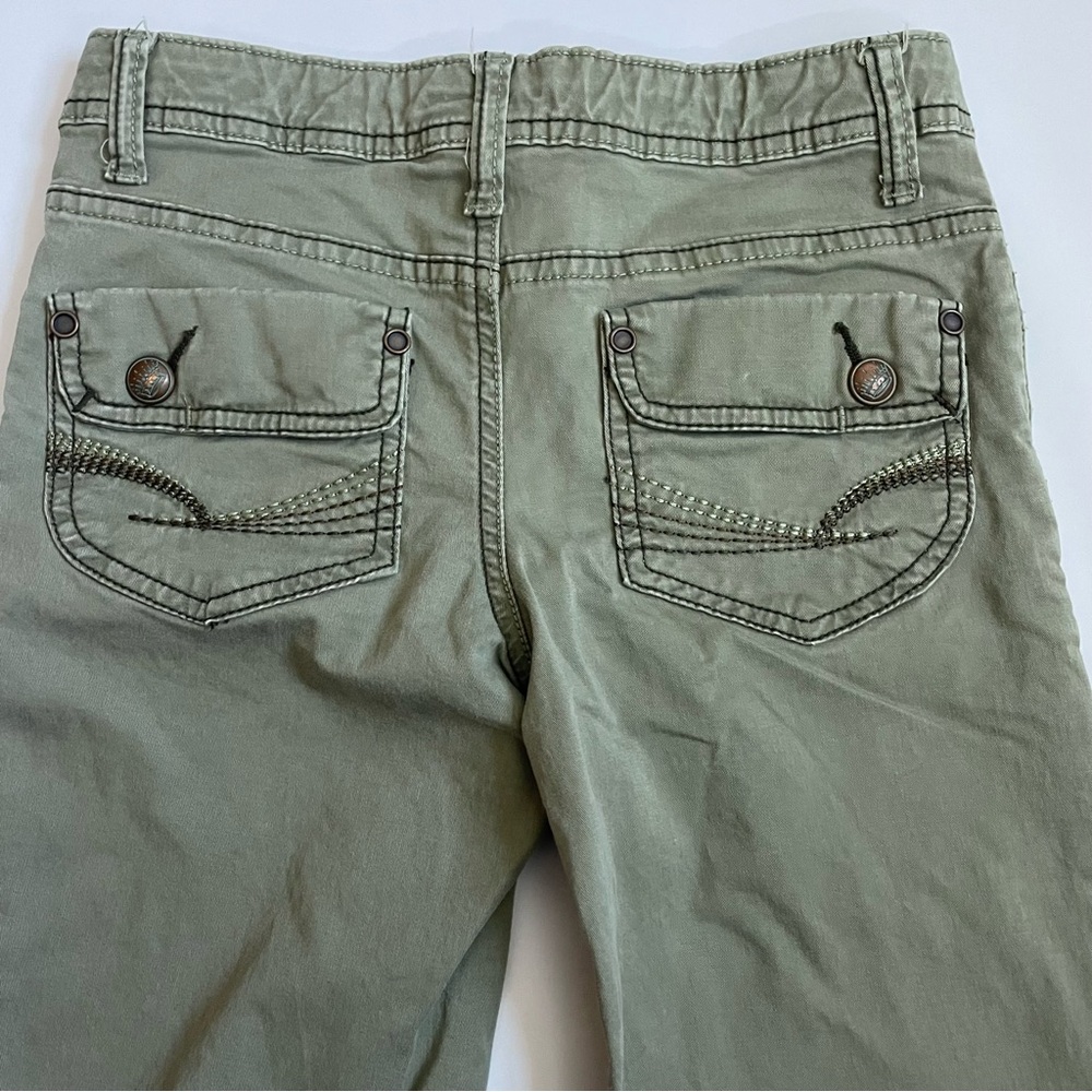Faded Glory Girls Olive Green Flare Pants - Size 7 - Adjustable Waist - Picture 4 of 14
